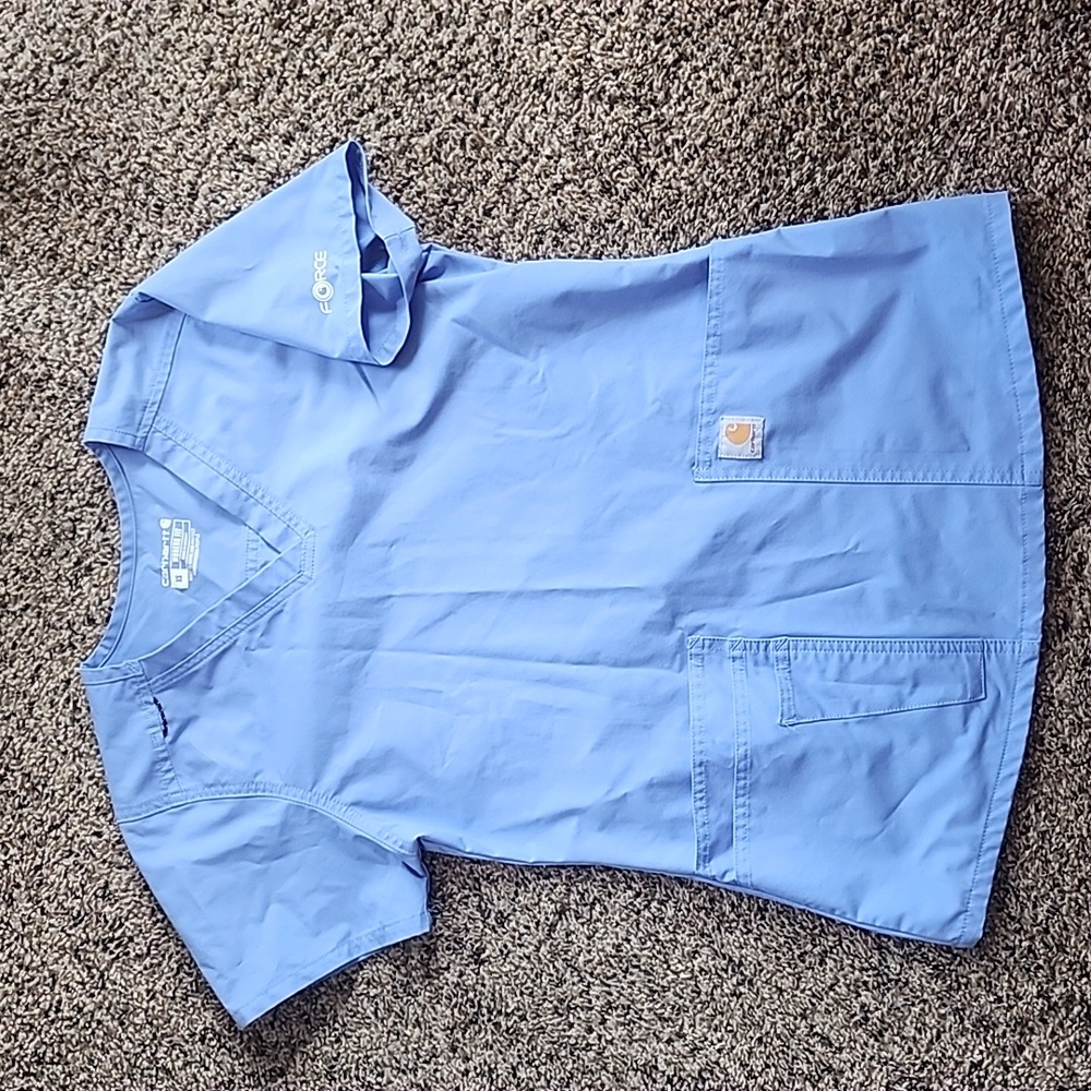 Carhartt xs scrub ceil blue scrub top
